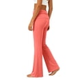 thumbnail image 5 of EliteGoogv Womens Yoga Pants Fold Waist Wide Leg Trousers For Women Summer Vacation Casual Pants Orange 5XL, 5 of 7