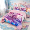 thumbnail image 2 of Manfei Pink Axolotl Full Size Comforter Sets,Watercolor Salamander Print Bedding Comforter Set,Pink Reversible,3pcs,1 Comforter and 2 Pillowcases, 2 of 7