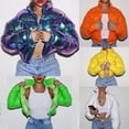 thumbnail image 2 of Chaqueta de algodón de otoño e invierno, chaqueta corta de algodón de mujer de metal brillante europeo y americano, 2 of 6