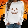 thumbnail image 2 of AnuYalue Sweatshirt for Women Rhinestone Ghost Pumpkin Crewneck Pullover Tops for Holiday Party, 2 of 6