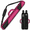 Pink, variant on Grey 2x2 Pool Cue Case, Holds 2 Sticks, Polyester Carry Bag with Accessory Pockets
