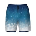 thumbnail image 4 of Lsque Mens Swim Trunks Christmas Snowflakes Pattern - Bathing Suit Compression Liner - Beach Swim Shorts Swimwear - (S-3XL) - Stretch Quick Dry -Small, 4 of 9