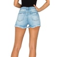 thumbnail image 3 of FashionMille Women Distressed Raw Hem ripped Jean Denim Shorts, 3 of 5