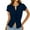 Dark Blue# cardigan for women, variant on Cardigan Sweaters for Women Y2K Cropped Button Down Ribbed Knit Cardigans Short Sleeve Summer Clothes Slim Lightweight Shrugs Dark Blue S