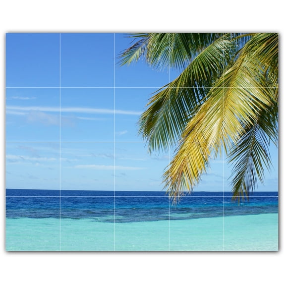 Picture-Tiles.com: Beach Ceramic Tile Wall Mural WAL500077-54L. 40"W x 32"H using (20) 8" x 8" Ceramic Tiles-Satin Finish