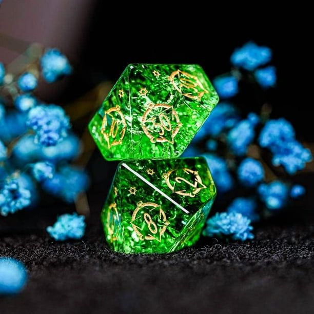 Garnet DND Dice Set of Dungeons and Dragons Dice for RGP Path Finder, Gemstone Sharp Edge dice for D&D Game