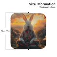 thumbnail image 2 of Pofeuu Flower Meditating Rabbit Print Coasters for Drinks, 4Pack PU Leather Coasters, Bar Drink Coasters for Tabletop Protection, Furniture from Damage-Square, 2 of 6