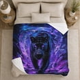 thumbnail image 5 of Mystical Black Panther Cosmic Space, Mystical Celestial Art Scene, Warm Flannel Blanket for Cabin and Lodge, Wildlife Lovers Housewarming Gift, Fantasy Home Decor, 5 of 9