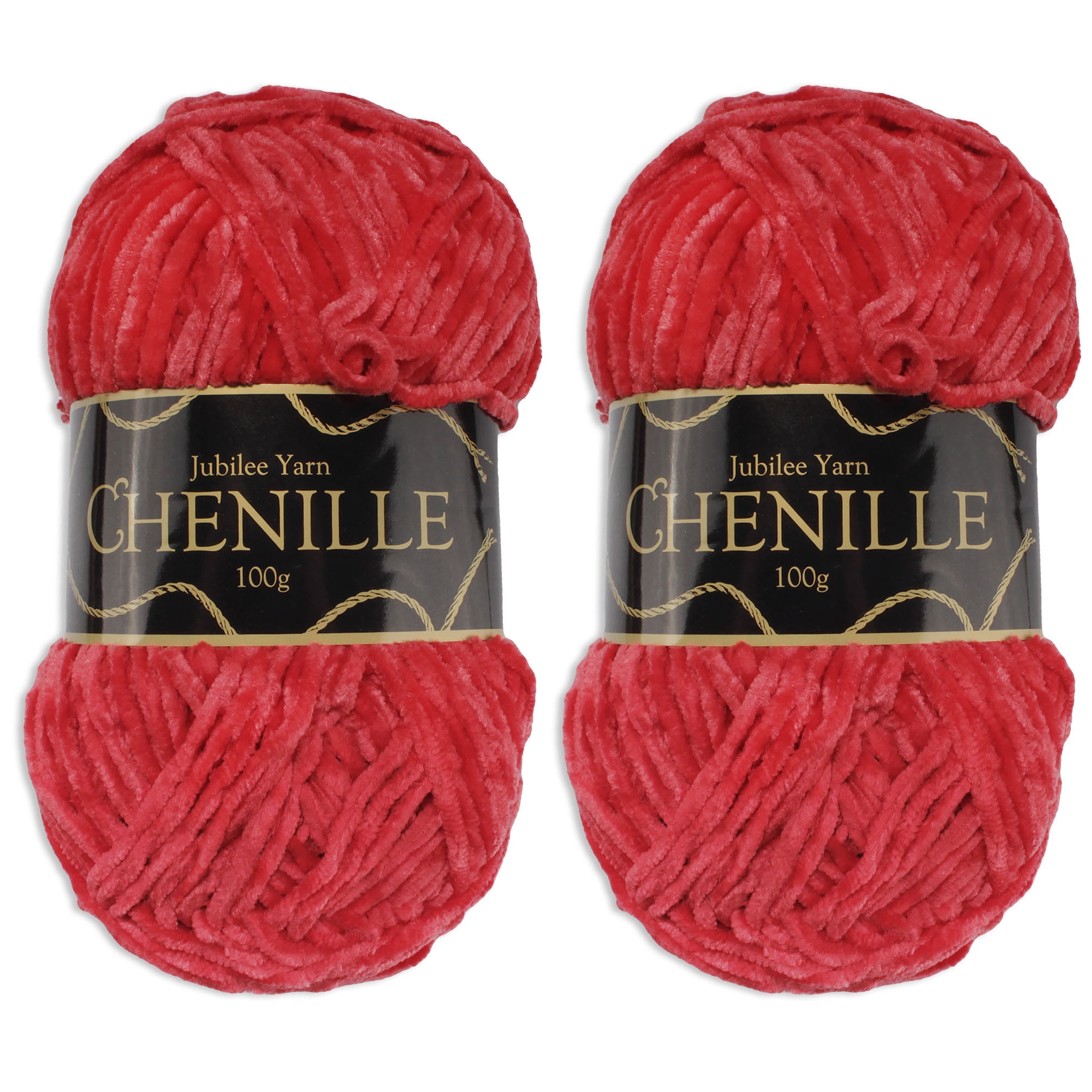 Chenille Yarn Worsted Weight Yarn 100g/skein Rouge 2 Skeins