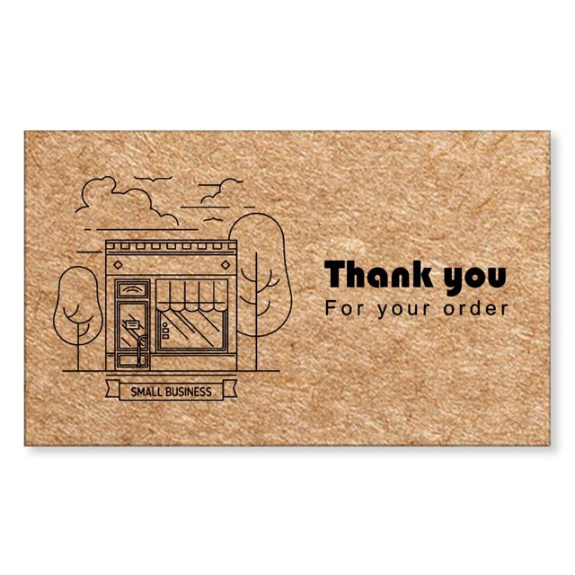 Tarjeta de agradecimiento de papel Kraft Natural, tarjeta de pedido de agradecimiento comercial de tienda empresarial, tarjeta de decoración de regalo personalizada de felicitación al por mayor