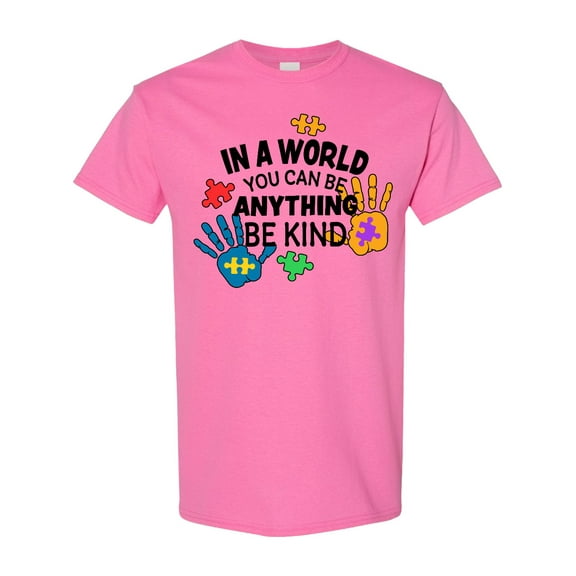 Inktastic In a World You Can Be Anything Be Kind Autism Awareness T-Shirt