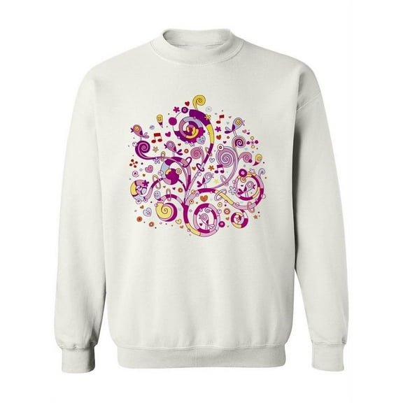 Swirls Flowers Hearts And Birds Sweatshirt Women -Image by Shutterstock, Female x-Large