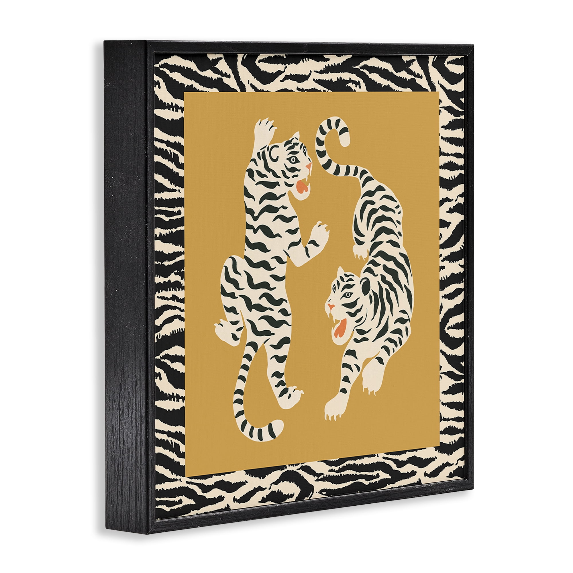 Stupell Industries Boho Twin Tiger Stripes Black Framed Giclee Art, design by Karolina Sato