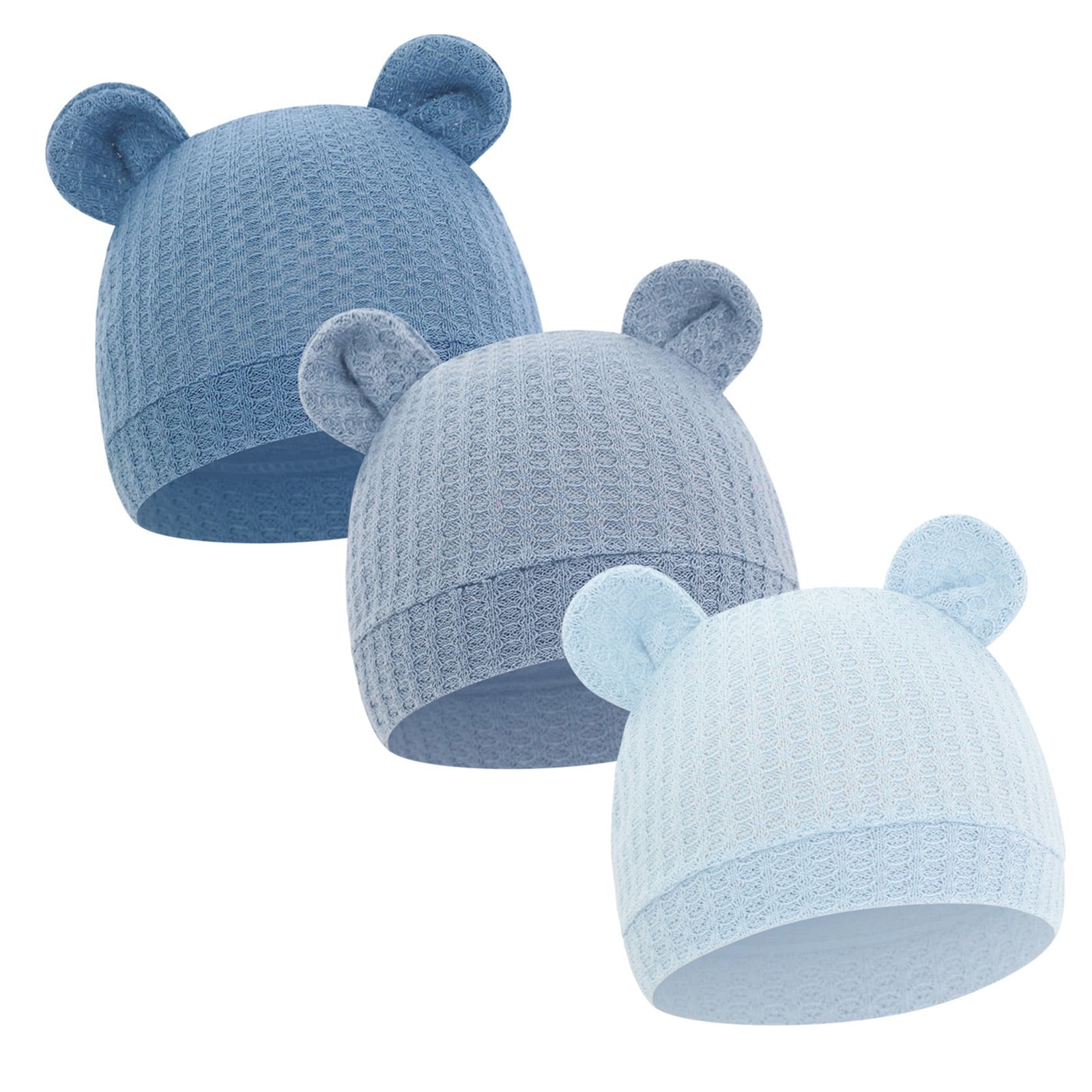 3pcs Toddler Hats Autumn Winter Breathable for Nursery Hospital Use