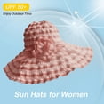 thumbnail image 4 of HEJULIK Foldable Summer Sun Protection Flap Beach Sun Hat Women's Wide Brim UV Protection Straw Hat Hat (Orange), 4 of 7