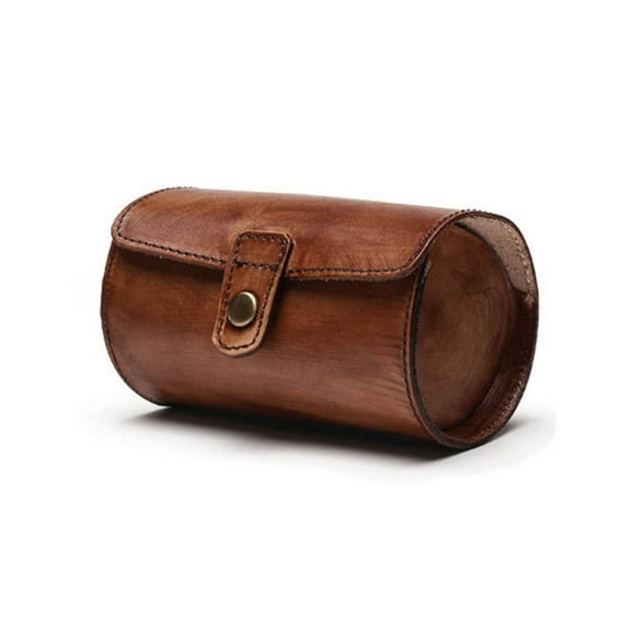 YIEMEEN Handmade Cowhides Watch Box Travel Watch Roll with Velvets Wristwatch Holder