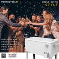thumbnail image 6 of Permasteel Party Cooler with Divider, Spacious 80-Qt Capacity, Chills 36hrs, Serving Tray, Rolling Ice Chest for Indoor and Outdoor Entertainment, Matte White, 6 of 11