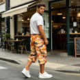 thumbnail image 6 of LTTVQM Camouflage 3/4 Length Cargo Pants for Men 2026 Gentle Pastel Topo Camo Big Cargo Pockets Outdoor Hiking Capri Shorts Orange 3XL, 6 of 7