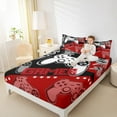thumbnail image 5 of Feelyou Boys Gaming Gamer Twin Sheet Sets, Red Game Console Gamepad Twin Fitted Sheet, Cartoon Stars Print Flat Sheet, Breathable Home Decor, 3-Piece, 5 of 8