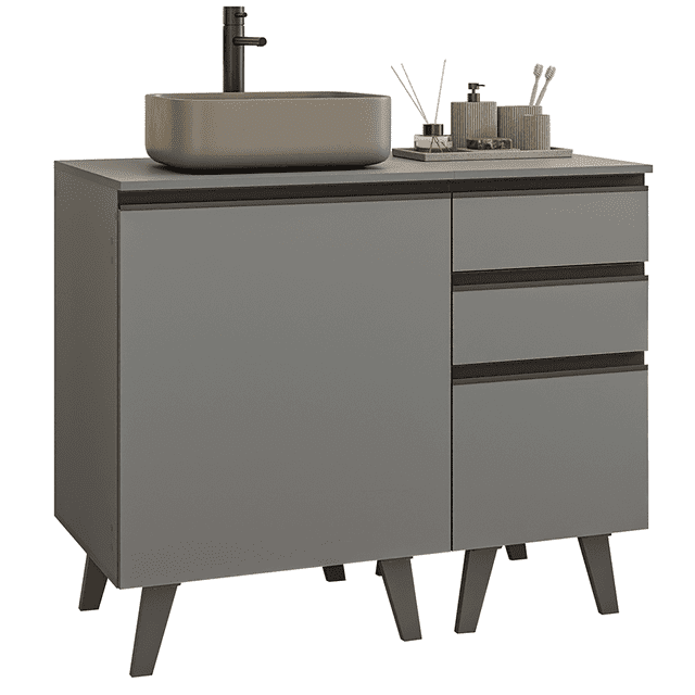 Gabinete de Baño Madesa Nice 100cm con Pies Gris