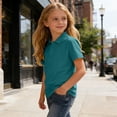 thumbnail image 5 of Tsesme 3 Pack Boys Button Short Sleeve Shirts, Kids Basic Collared Uniform Tops, Breathable Casual Back to School Tops 4T, 5 of 9