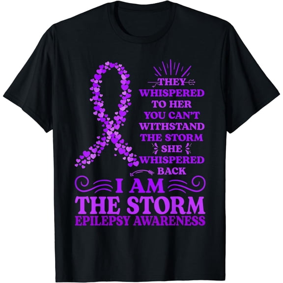I'm The Storm Strong Purple Ribbon Women Epilepsy Awareness T-Shirt
