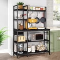 thumbnail image 2 of Tribesigns Kitchen Bakers Rack with Storage, 43 inch Microwave Stand 5-Tier Kitchen Utility Storage Shelf Rack with 10 Hooks, Metal Kitchen Rack Organizer for Kitchen, Living Room, 2 of 7