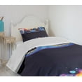 thumbnail image 4 of Ambesonne Venice Quilted Bedspread Set 2 Pcs, Vivid Blue Carnival, Twin Size, Multicolor, 4 of 6