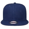 thumbnail image 4 of Classic Snapback Hat Cap Hip Hop Style Flat Bill Blank Solid Color Adjustable Size Navy, 4 of 5