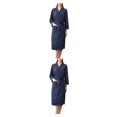 thumbnail image 4 of bedienty KOGOTA Women Water Absorption Bath Robe Solid Waffle Bathrobe Spa Home Dress Nightgown navy blue M 2Set, 4 of 6