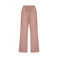 thumbnail image 4 of Lroveb Capri Pants for Women Plus Size, Womens Drawstring Summer Linen Pants, High Waisted Wide Leg Pants Elastic Cropped Lounge Trousers With Pockets Rose Gold, 4 of 5