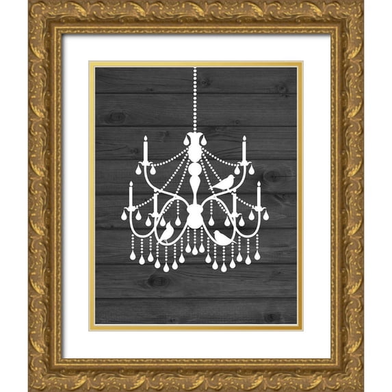 Robinson, Tamara 15x18 Gold Ornate Wood Framed with Double Matting Museum Art Print Titled - Chandelier Bird II