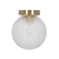 thumbnail image 3 of Kenroy Home Prismatic 8'' Flush Mount Ceiling Light Fixture with Clear Glass Globe Shade for Entryway, Hallway, Closet, or Bedroom, Brushed Gold, 3 of 8
