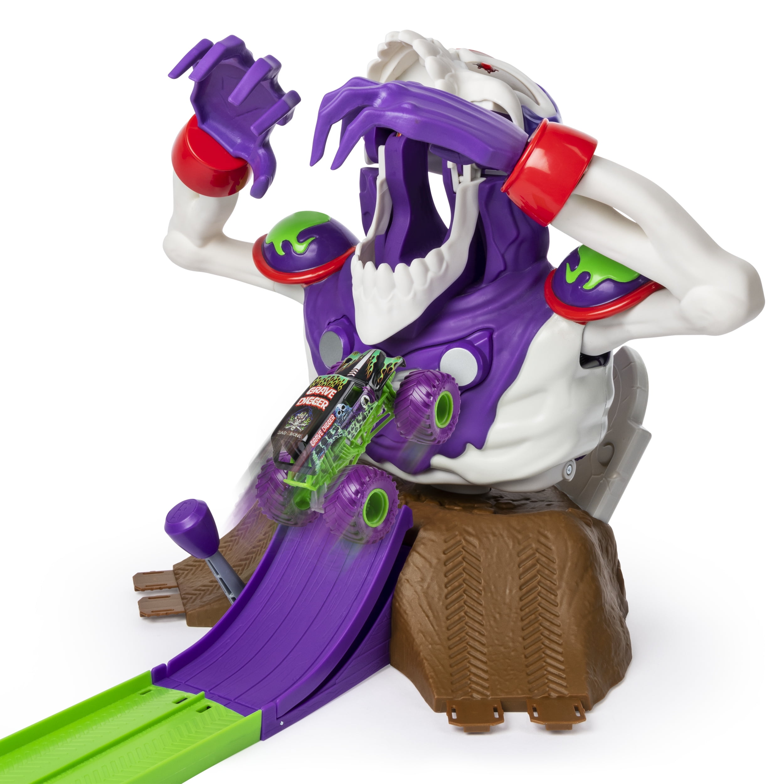 monster jam grim takedown playset with lights and sounds