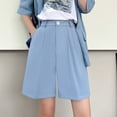 thumbnail image 5 of JIKNTTR High Waisted Shorts Women Dressy Shorts Casual High Waist Wide Leg Shorts Side Pockets Womens Drawstring Shorts, 5 of 9