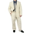 thumbnail image 2 of Stylish 2pc. Men's Regular Fit Dress Suit with 1 Free Pair of Socks - Ivory 56L, 2 of 6