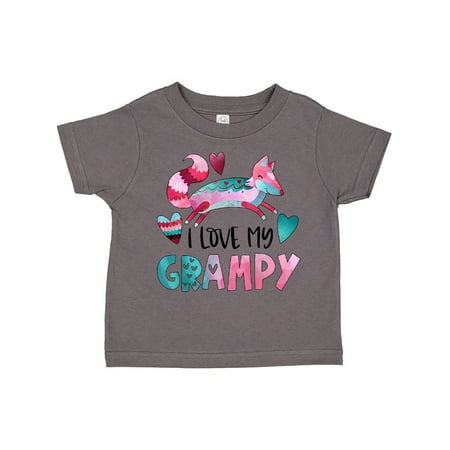 

Inktastic I Love My Grampy Pink and Blue Fox with Hearts Gift Toddler Boy or Toddler Girl T-Shirt