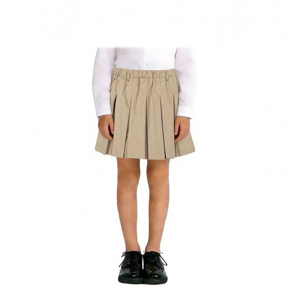 Uniform Dresses for Girls Pleated Skirt Beige Girl School Uniform Back To School Outfits for Girls 13-14 Years
