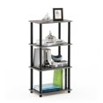 thumbnail image 3 of Pemberly Row Wood No Tool 4-Tier Storage Shelf in French Oak Gray/Black, 3 of 5