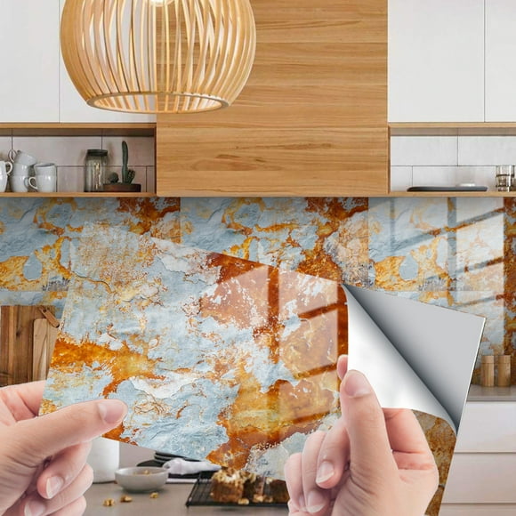 Rock slate marble crystal grain film tile sticker Home Decor waterproof sticker floor wall stickers pack of 4 sheets
