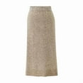 thumbnail image 3 of Women's  Spring Autumn Knitted Casual Pencil Midi Skirt High Waisted with Slits Elegant Office Skirts, 3 of 3