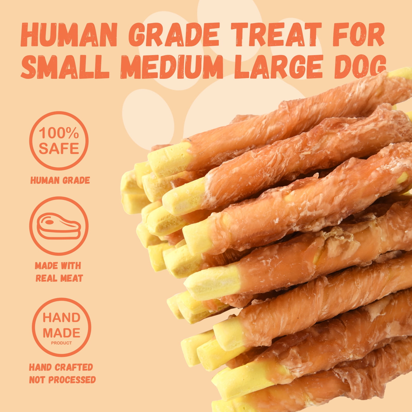 (2 pack) Pawmate Chicken Jerky Wrapped Pumpkin Biscuits Dog Treats, Promote Digestion Soft Chews for All Dogs, 11 oz