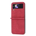 thumbnail image 3 of Case Designed for Samsung Galaxy Z Flip 4 5G, Premium PU Leather Classic for Men Women Shockproof Ultra Slim Drop Protective Phone Case Cover for Samsung Galaxy Z Flip 4, Red, 3 of 7