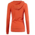 thumbnail image 3 of A2Y Women's Casual Fitted Lightweight Pocket Zip Up Hoodie Orange 3XL, 3 of 3