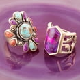 thumbnail image 4 of Native Color Turquoise Multi Stone Ring, 4 of 6
