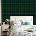 thumbnail image 4 of Peel and Stick Wallpaper Green Yellow Plaid Tartan Self Adhesive Removable Renter Friendly Contact Paper for Bedroom 24in x 118in, 4 of 8
