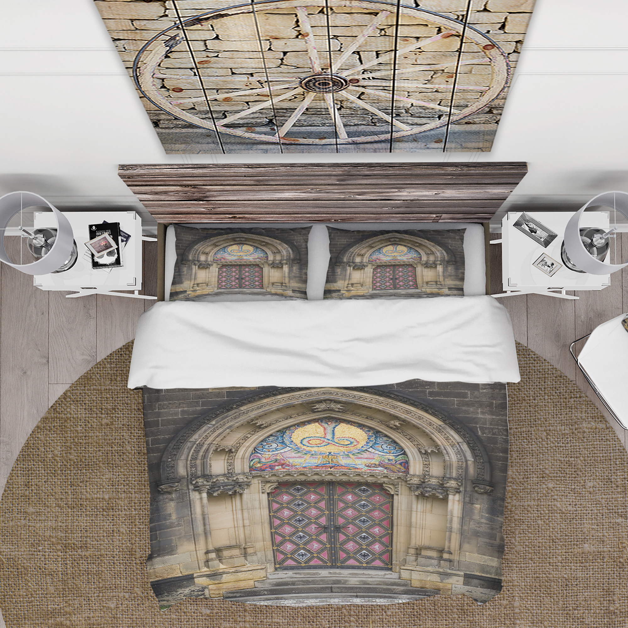 Designart 'Ornate Entrance of Church in Prague' Vintage Duvet Cover Set