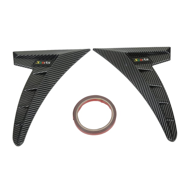 Par de molduras de ventilación laterales de estilo deportivo de TPU de alta resistencia, marco de salida de aire lateral universal para automóvil, estilo fibra de carbono