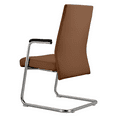 thumbnail image 7 of LeisureMod Aleen Mid-Century Modern Office Chair with Upholstered Seat and Metal Armrest (Dark Brown), 7 of 7