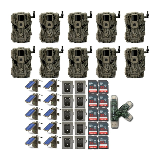 Stealth Cam Fusion X 26MP Trail Camera with Solar Power Panel Bundle (10-Pack)